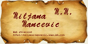 Miljana Mančević vizit kartica